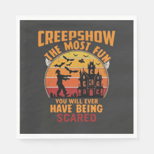 Creepshow Halloween Zombie Spukhaus Sonnenuntergan Serviette