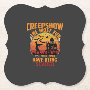 Creepshow Halloween Zombie Spukhaus Sonnenuntergan Untersetzer