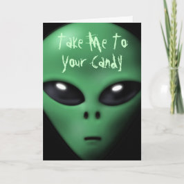 Creepy alien-Halloween-Karte Karte