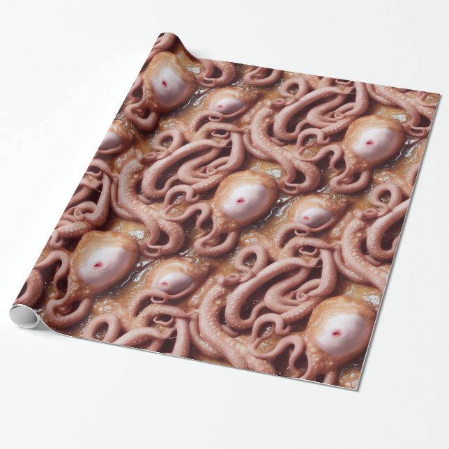 Creepy and Gross Alien Eyeball and Tentacle Stew Geschenkpapier (Ungerollt)