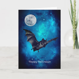 Creepy Bat Flying Halloween Karte