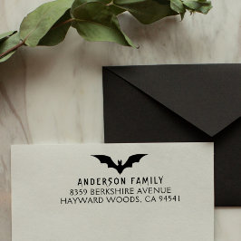 Creepy Bat Halloween Rücksendeadresse Gummistempel