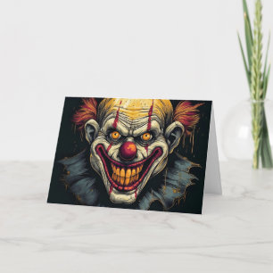 Creepy Beängstigend Clown Happy Halloween Karte