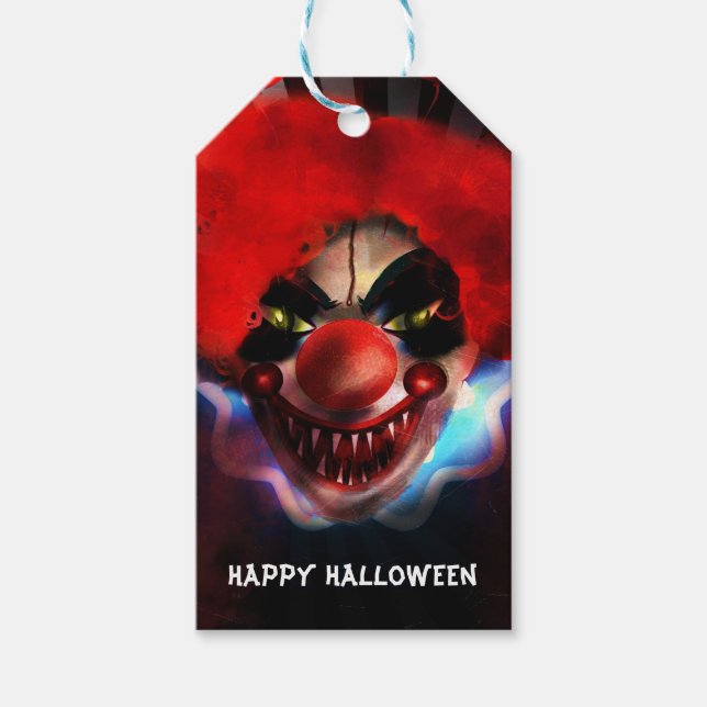 Creepy Beängstigend Killer Clown Halloween-Party B Geschenkanhänger (Vorderseite)
