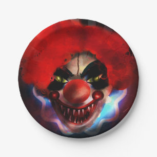 Creepy Beängstigend Killer Clown Halloween-Party Pappteller