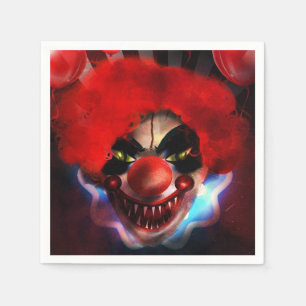 Creepy Beängstigend Killer Clown Halloween-Party Serviette