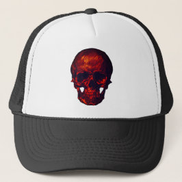 Creepy Beängstigend Spooky Red Skull Truckerkappe