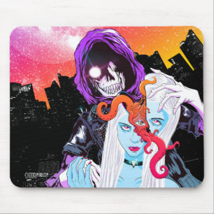 Creepy beängstigende Friseur-Schädel-Mausunterla Mousepad