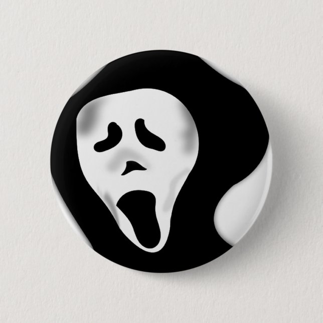 Creepy beängstigendes schreiendes gespenstisches button (Vorderseite)