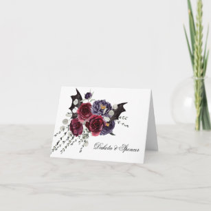 Creepy Beautiful   Dunkelgotische Rose mit Flederm Dankeskarte