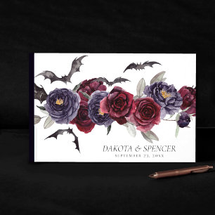 Creepy Beautiful Dunkelgotische Rose mit Flederm Gästebuch