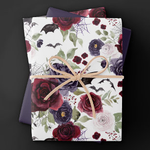 Creepy Beautiful   Dunkelgotische Rose mit Flederm Geschenkpapier Set