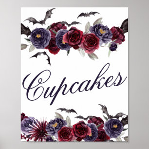 Creepy Beautiful   Gotische Blumenbäume Cupcakes Poster