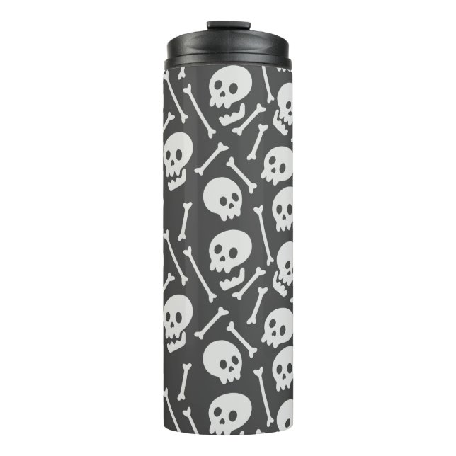 Creepy Bony Skulls und Knochen Thermosbecher (Vorderseite)