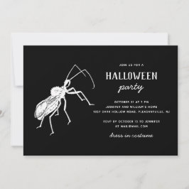 Creepy Bug Black Halloween-Party | Spooky Insect Einladung