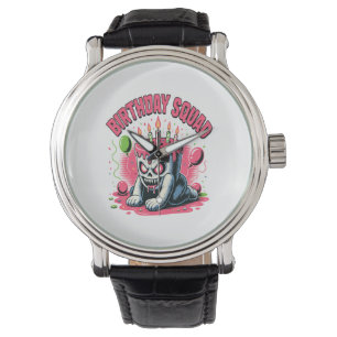 Creepy Cake Skull Birthday Squad Armbanduhr