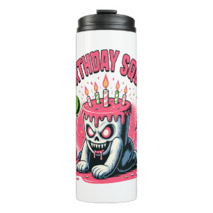 Creepy Cake Skull Birthday Squad Thermosbecher