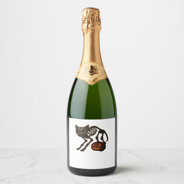 Creepy Cat Skeleton Halloween-Geschenk Klassischer (Vorderseite)