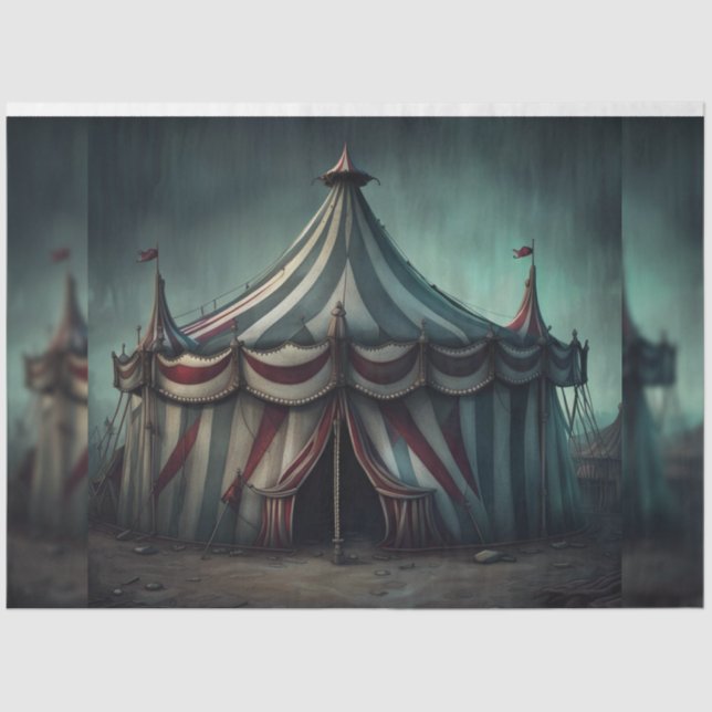 Creepy Circus Zent Moody Decoupage Paper Seidenpapier (Vorderseite)