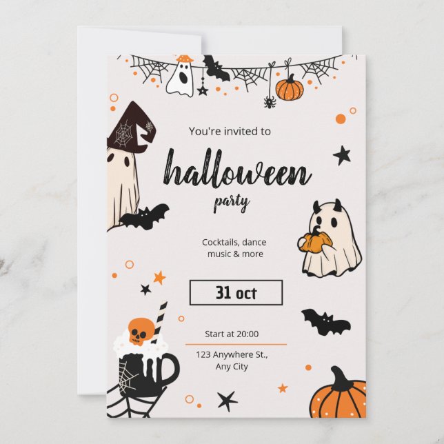 Creepy & Classy Halloween Party Invitation (Devant)