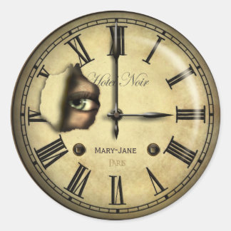 Creepy Clock Personalisiert Runder Aufkleber