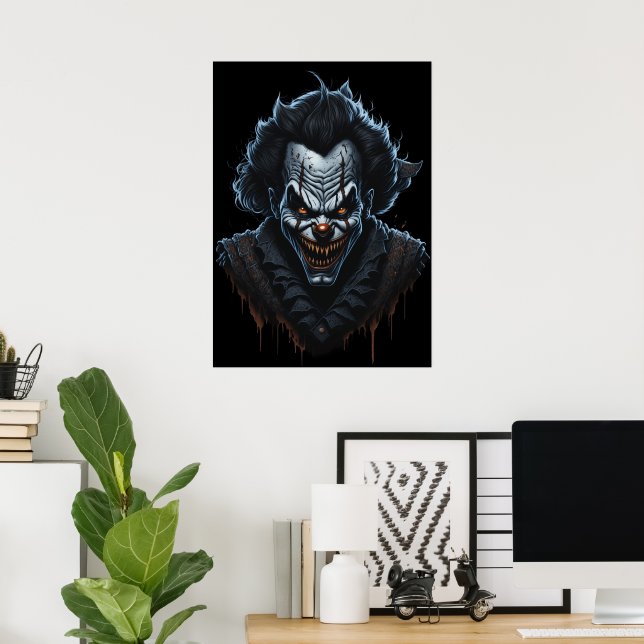 Creepy Clown Beängstigend Poster Wall Decke (Heimbüro)