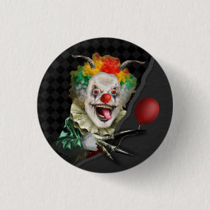 Creepy Clown-beängstigender Gesichts-und Button