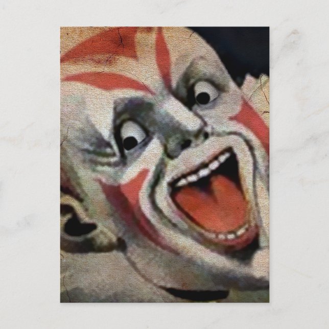 Creepy Clown Face Postkarte (Vorderseite)