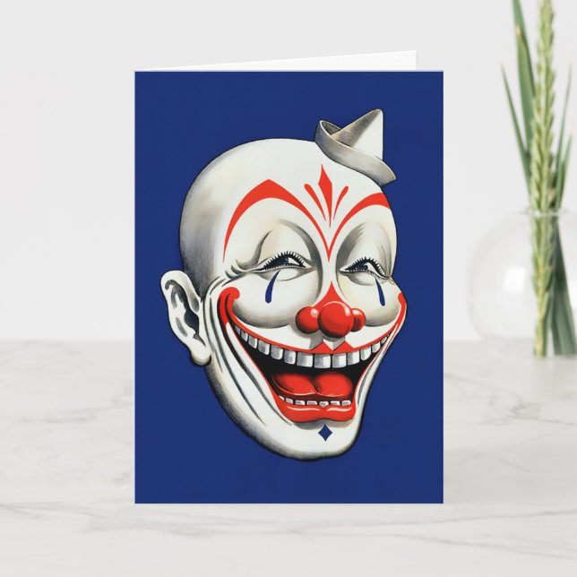 Creepy Clown Geburtstagskarte Feiertagskarte (Vorderseite)