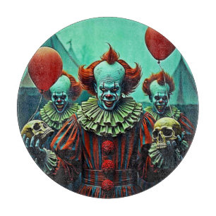 Creepy Clown Horror Scene Design Schneidebrett