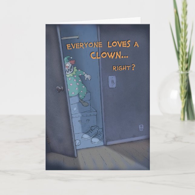 Creepy Clown in der Grußkarte Karte (Vorderseite)