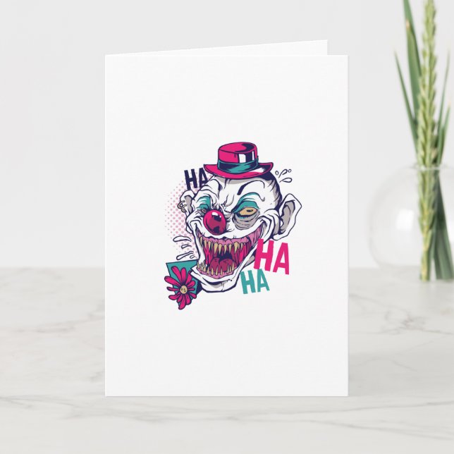 Creepy Clown Laugh Karte (Vorderseite)