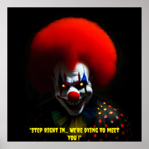 Creepy Clown Phobia Beängstigend Gag Custom Poster