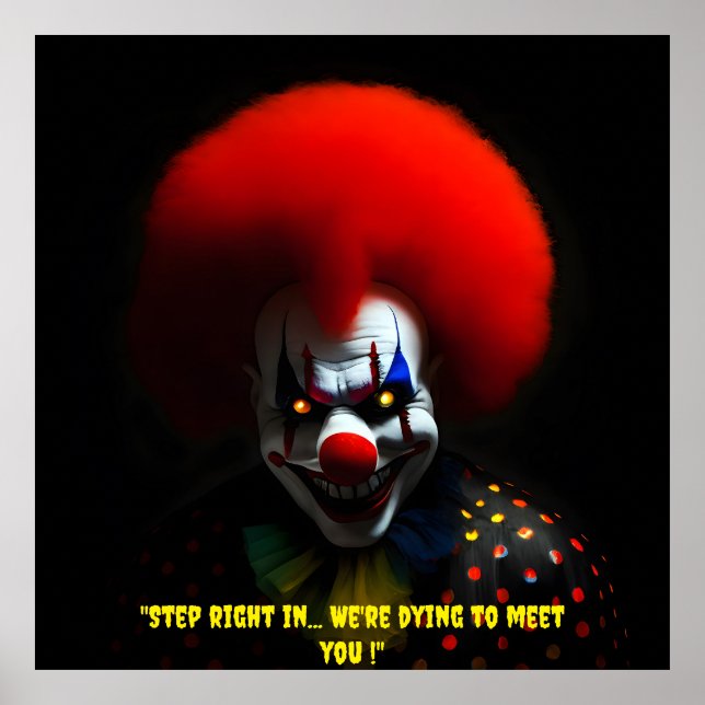 Creepy Clown Phobia Beängstigend Gag Custom Poster (Vorne)