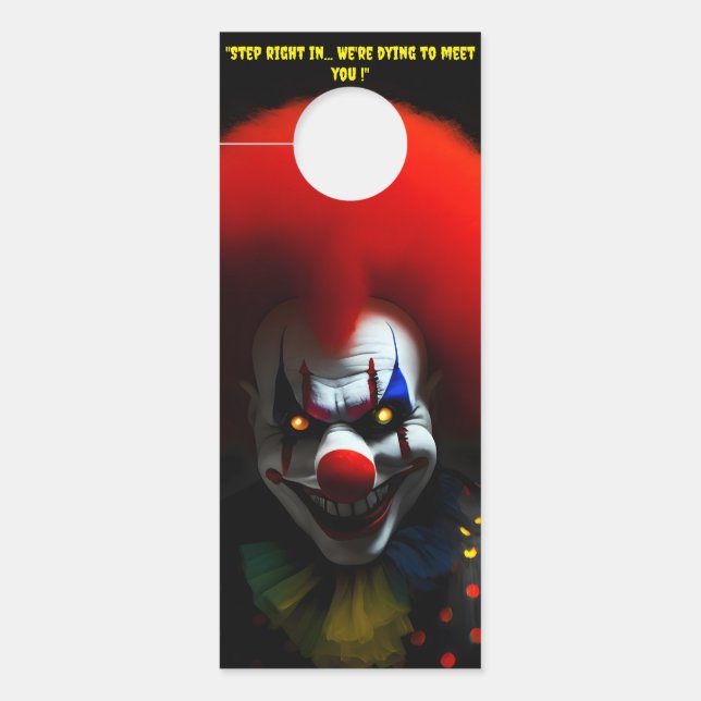 Creepy Clown Phobia Beängstigend Gag Custom Türanhänger (Vorderseite)