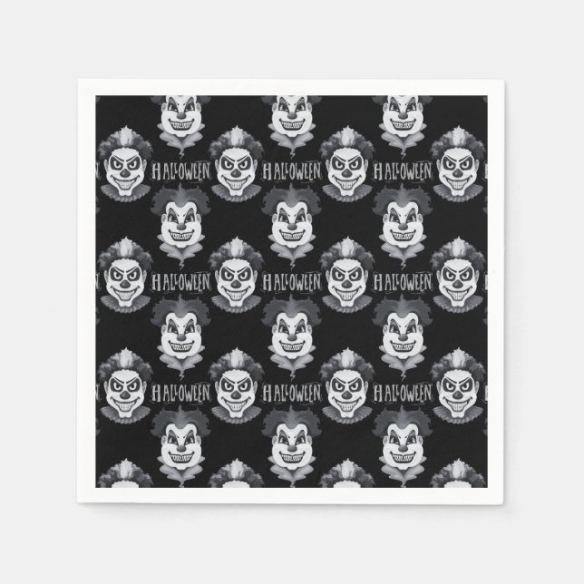 Creepy Clowns Spooky Halloween-Party Serviette (Vorderseite)