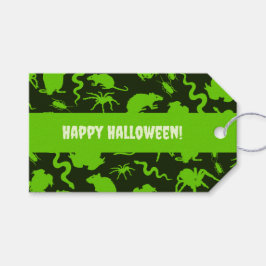 Creepy Crawlies Happy Halloween! Green Pattern Geschenkanhänger