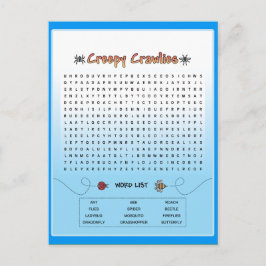 Creepy Crawlies Word Search Postkarte