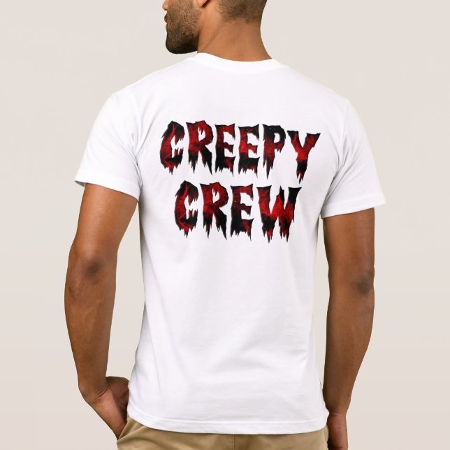 Creepy Crew Halloween-Party BluthochTypografie T-Shirt (Rückseite)