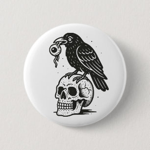 Creepy Crow Button