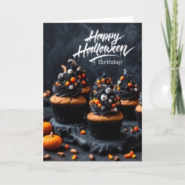 Creepy Cupcakes Happy Geburtstag auf Halloween Feiertagskarte