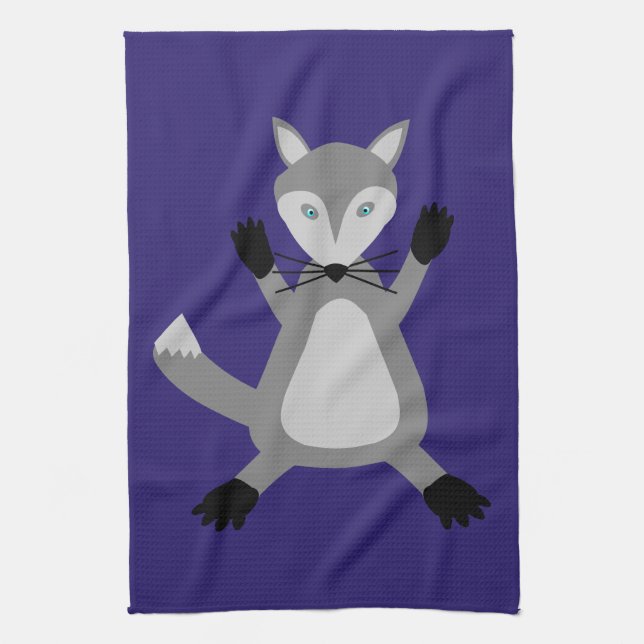 Creepy Cute Halloween Wolf Geschirrtuch (Vertikal)