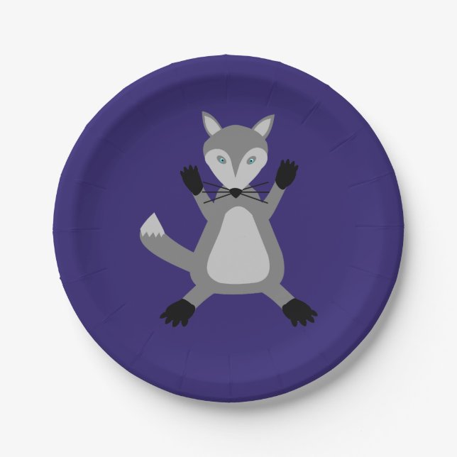 Creepy Cute Halloween Wolf Pappteller (Vorderseite)