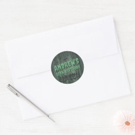 Creepy Dark Green Zombie Happy Birthday Party Runder Aufkleber