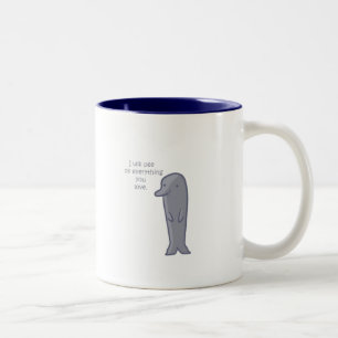 Creepy Delphin-Tasse Zweifarbige Tasse