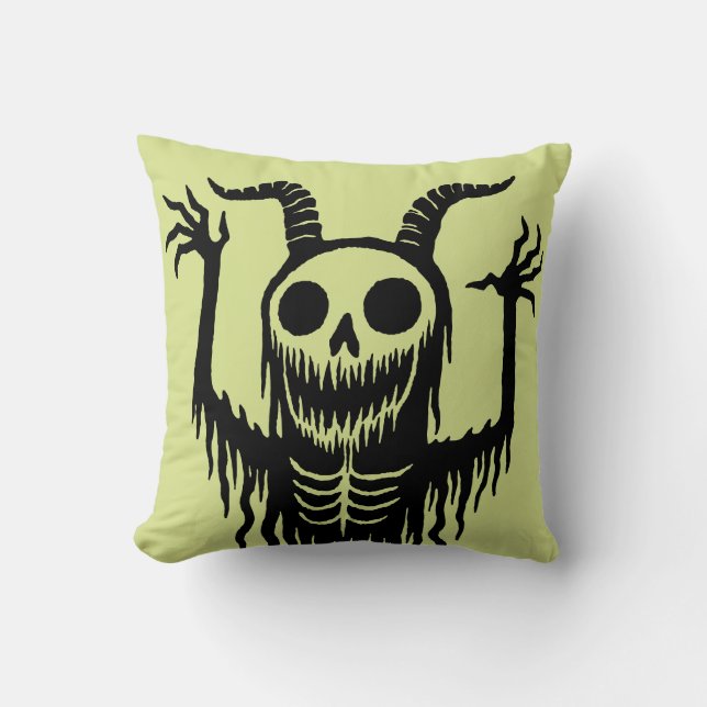 Creepy Demon Skull Kissen (Vorderseite)