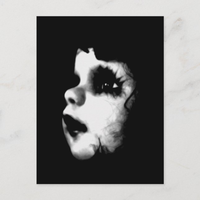 Creepy Doll Face Postkarte (Vorderseite)