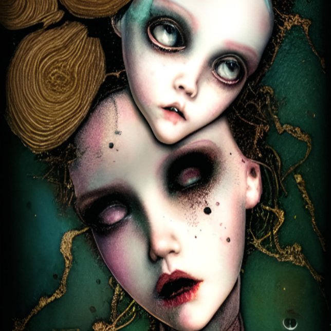 Creepy Doll Heads Horror Art Kissen (Von Creator hochgeladen)