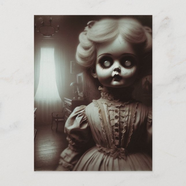 Creepy Doll Horror Postkarte (Vorderseite)