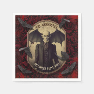 Creepy Dracula Vampire Halloween-Party Serviette